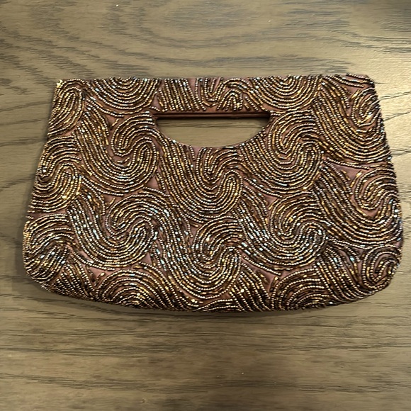 Handbags - Elegant Brown Beaded Clutch